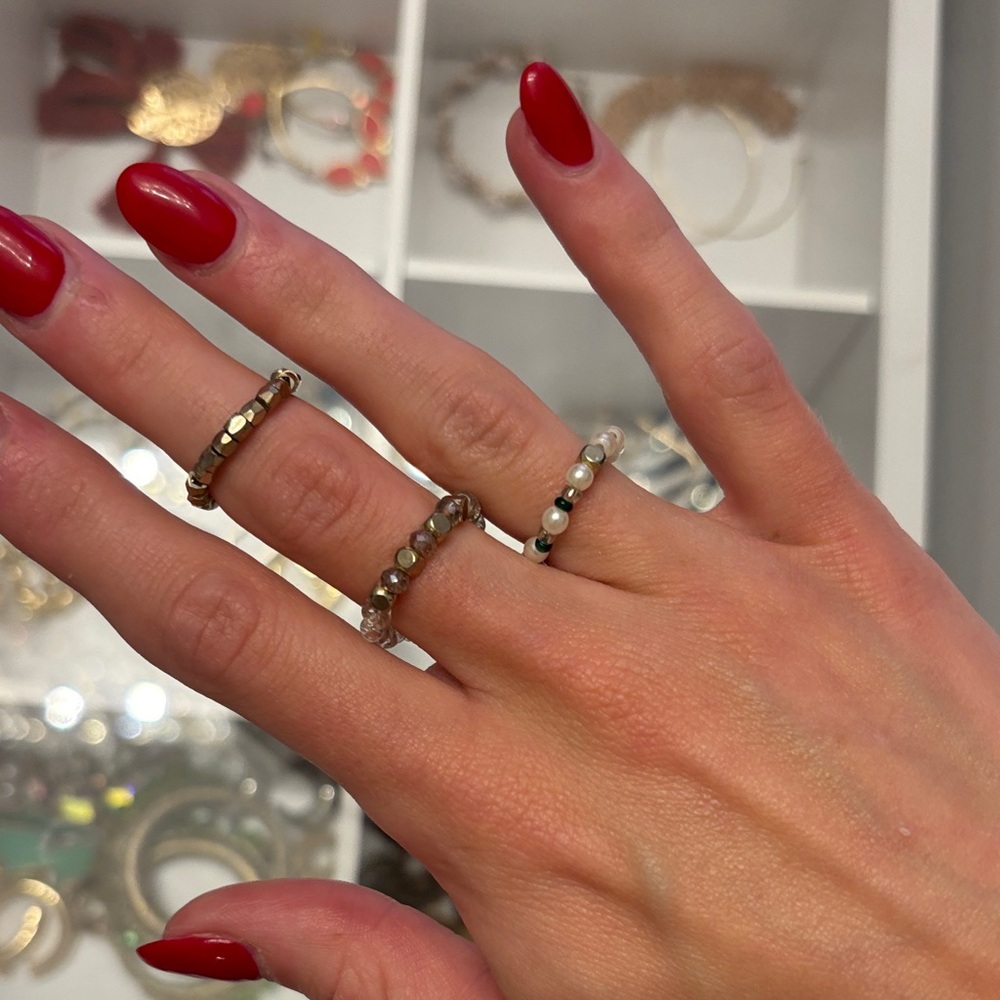 Elegant Beaded Ring Set